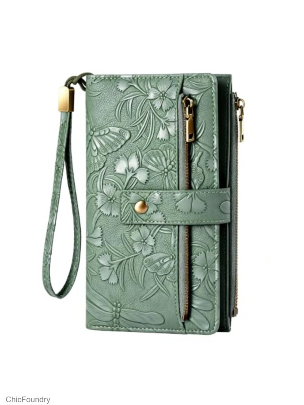 RFID Blocking Leather Wallet Wristlet Credit Card Holder Large Capacity